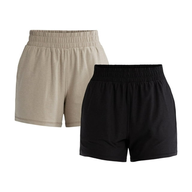 Athletic Works Women's and Women’s Plus ButterCore Soft Performance Gym Shorts, Available in 2-Pack, Size-4X