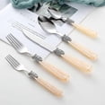 thumbnail image 2 of 4PCS Ivory Cream Cutlery Set, Stainless Steel with Detailed Handle, Traditional, Elegant, Vintage Style / Antique, 2 of 4