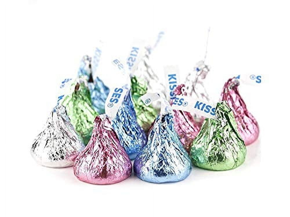 Easter Kisses - 5 Pound Resealable Stand-up Candy Bag - Individually Wrapped Chocolate Drops Wrapped in Pastel Colored Foil - Bulk Milk Chocolate Candy