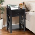 thumbnail image 3 of Tcbosik Nightstand with Storage, 2-Tier Side Table with Storage Drawer and Open Shelf, Modern End Table for Bedroom, Living Room, Black, 3 of 8