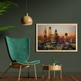 thumbnail image 2 of New York Wall Art with Frame, Global City Sunset Reflecting on Skyscrapers Famous Town Landmark View Photo Print, Printed Fabric Poster for Bathroom Living Room, 35" x 23", Multicolor, by Ambesonne, 2 of 2
