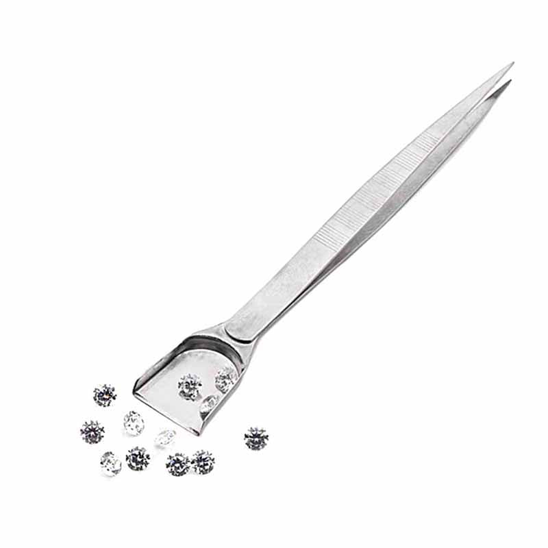 Professional Diamond Tweezers With Scoops Shovels For Gem Beads Jewelry T W4E_fi 