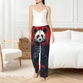 thumbnail image 4 of Pofeuu Red Black Eastern Panda Warrior Print Women's Fashion Pajama Pants with Pockets Comfy Drawstring Sleep Lounge Bottoms-Small, 4 of 6