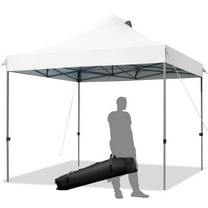 Costway 10' x 10' Portable Pop Up Canopy Event Party Tent Adjustable W/Roller Bag White