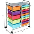 thumbnail image 3 of ARLIME 15-Drawer Storage Cart, 15 Drawer Trolley, Rolling Organizer Cart, Scrapbook Paper Organizer, Suitable for Office and School, Rolling Office Storage Tools (Multicolor), 3 of 9