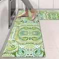 thumbnail image 2 of Kitchen Rugs Sets Of 2,Green Ethnic Paisley Pattern Anti Fatigue Kitchen Mat Rugs Non Slip Washable,Decorative Kitchen Floor Mats for Kitchen,Sink,Laundry,17"X47", 2 of 5