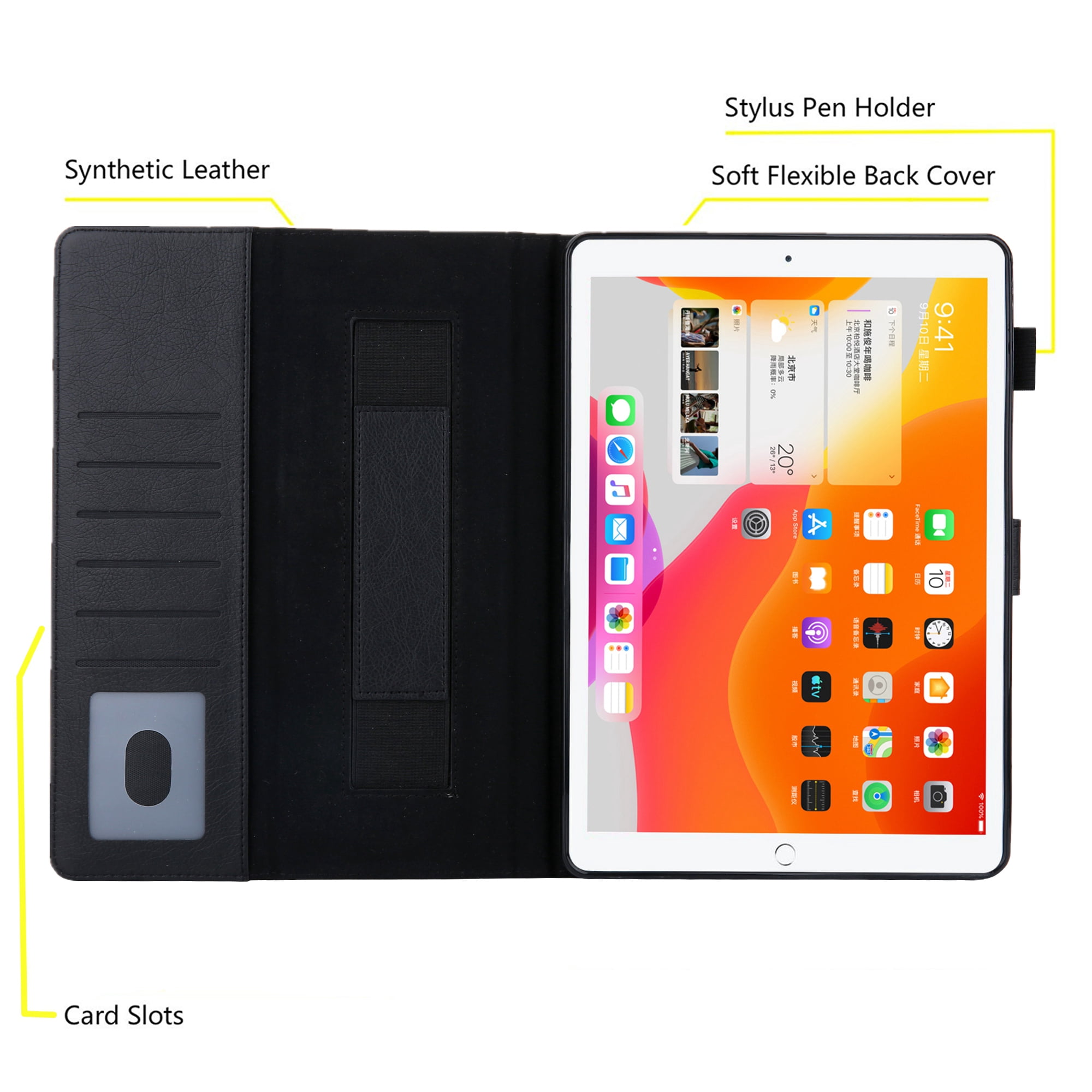 Dteck Flip Case For Apple iPad Pro 11 inch, Business Wallet Case PU Leather Magnetic Flip Folio Cover with Apple Pencil Holder / Auto Sleep Wake Function / Multiple Stand Angles, Black