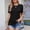 Black, variant on DuoJiaJ Women's Short Sleeve Tops Pleated Crewneck Loose Fit T Shirt Business Casual Dressy Work Shirts 2025 Summer Blouses Linen Tops for Women Black L