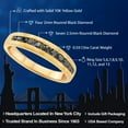 thumbnail image 2 of Gem Stone King Black Diamond Satin Finish Wedding Band Ring for Men | 10K Yellow Gold | 0.59 Cttw | Round 2.5MM and 2MM | Size 8, 2 of 4