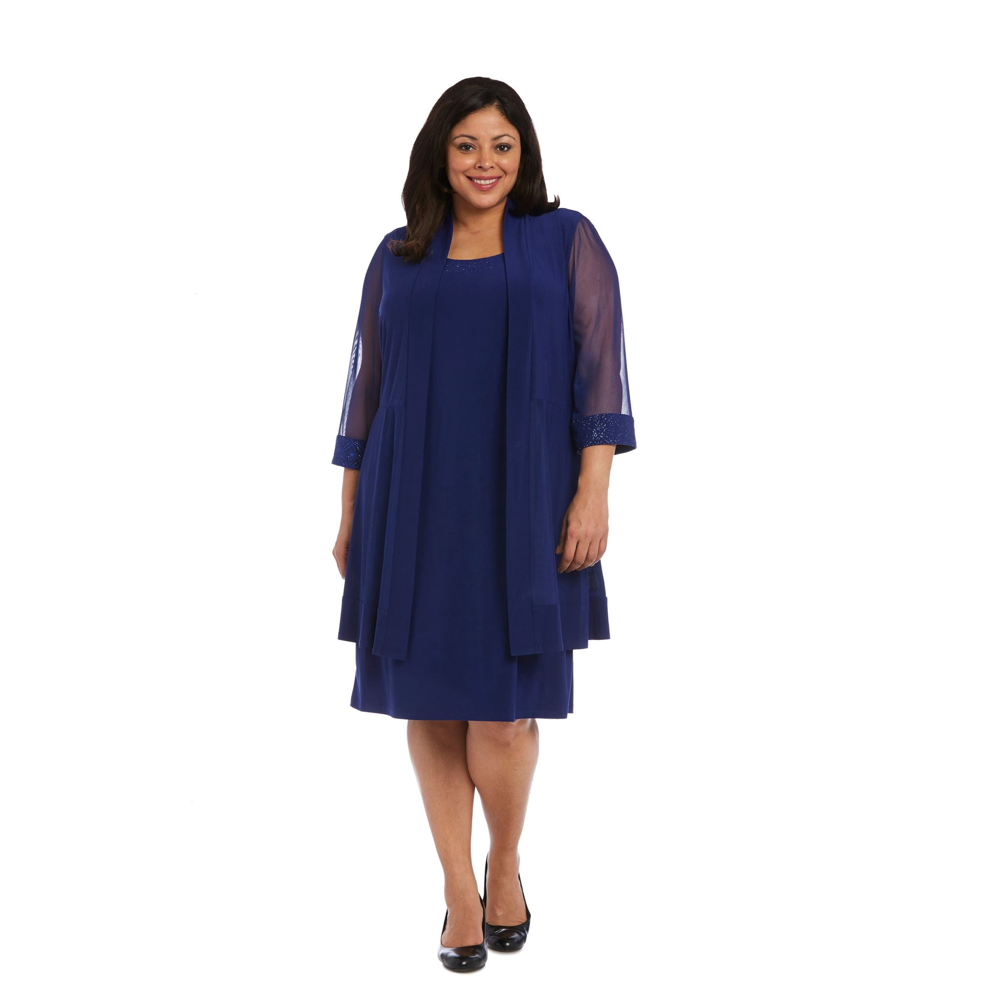 Shift Dress with Sparkling Neckline and 