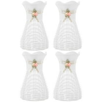 unbranded  4 Pcs Vase Home Decor Cylinder Decorative Pots for Plants White