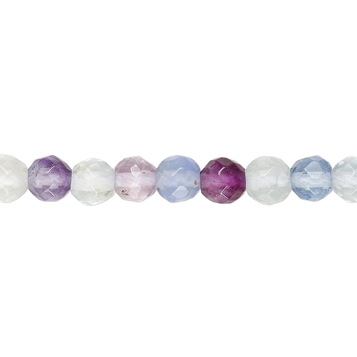 Natural Stone Fluorite Gemstone Beads For Jewelry Making 15" Faceted Rainbow
