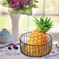 thumbnail image 3 of 10.6" Modern Fruit Bowl for Kitchen Counter - Stylish Black Metal & Wood Fruit Basket for Dining Table Centerpiece, Produce & Snack Storage, 3 of 5