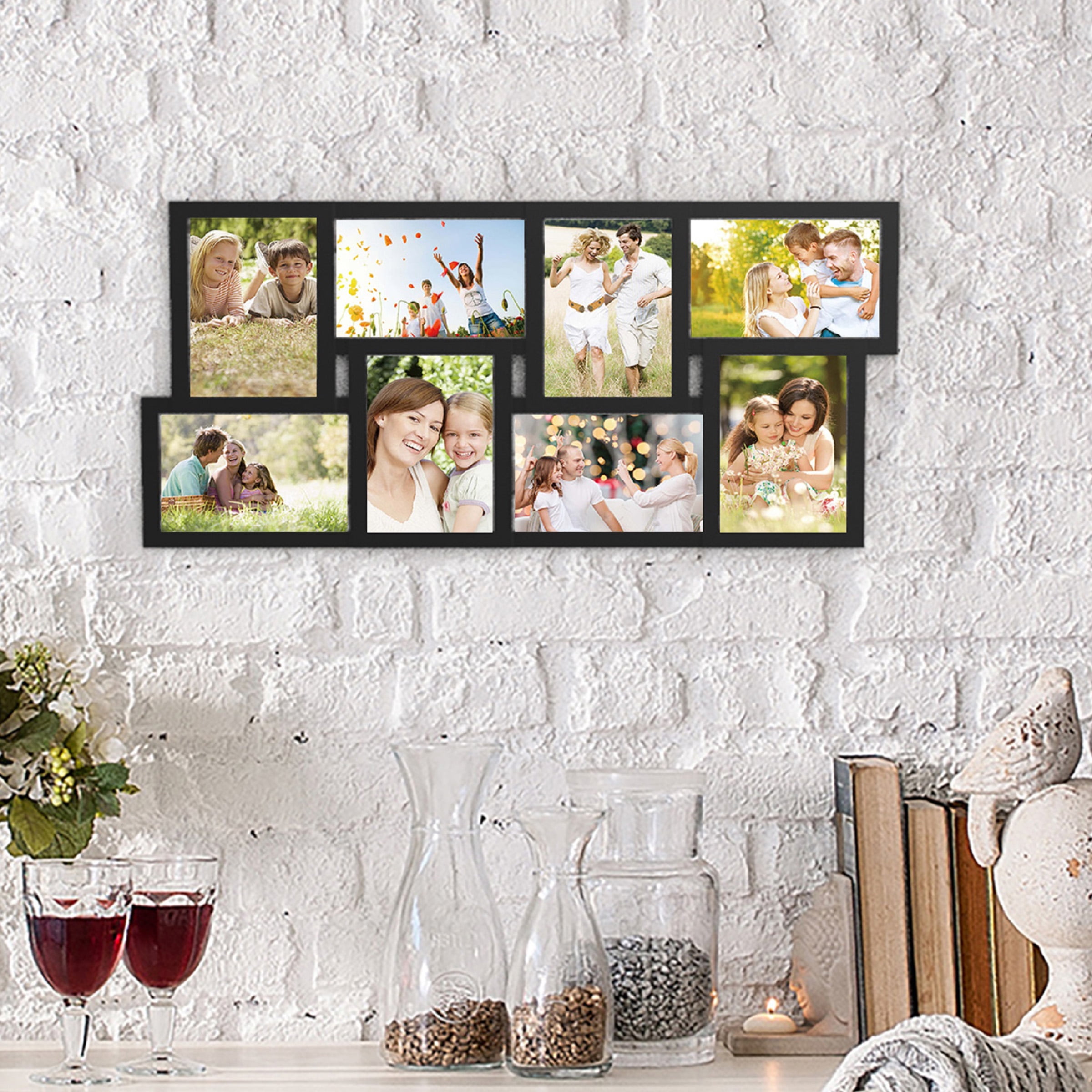 Lavish Home Collage Picture Frame With 8 Openings For 4x6 Photos Wall 