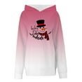 thumbnail image 3 of WEAIXIMIUNG Sweatshirts Col Rond Femmes Designs Mignons Sweatshirts de Noël Dégradé Imprimé Lettres Décontracté Ample Col Rond à Capuche Manches Longues, 3 of 4