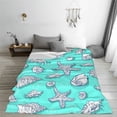 thumbnail image 5 of Fuzoiu Seashell And Starfish Print Ultra-Soft Micro Fleece Blanket,All Seasons Flannel Throw, Lightweight Blanket for Bed, Sofa, Couch, Movie Night, Camping, and Travel-80"x60", 5 of 7