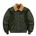 thumbnail image 5 of Outerwear Men's Winter Coats Green Sherpa Bomber Jacket Warm Zip Up Coats, 5 of 5