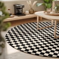 thumbnail image 3 of Round Rugs 4Ft, Black Beige Checkered Round Area Rug Washable Indoor Throw Carpet, Modern Farmhouse Buffalo Plaid Soft Non Slip Circle Rug for Kitchen Nursery Room Home Decor Aesthetic, 3 of 8