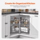 thumbnail image 2 of VEVOR Organizador de esquina cromado con forma de riñón de 2 niveles y 28" con gabinete Lazy Susan para esquina ciega, 2 of 9