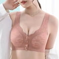 thumbnail image 2 of Stamzod Front Closure Bras for Women V-Neck Embroideried Push Up Bra No Underwire Wireless Push Up Bras, 2 of 6
