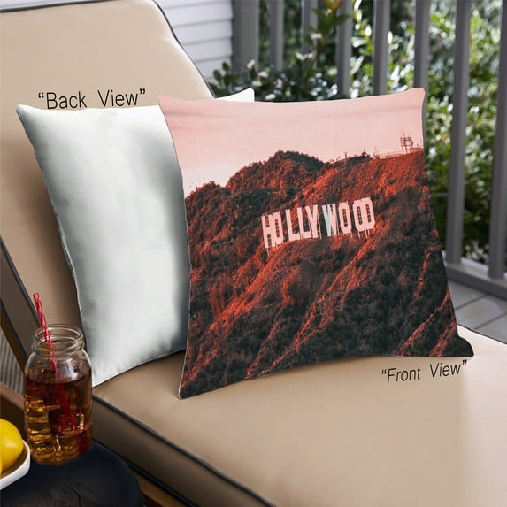 Ahgly Company Sites Hollywood Outdoor Throw Pillow, 18 inch by 18 inch