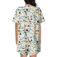 thumbnail image 3 of Bixox Women's Cartoon Dinosaur Printed Pajama Set 2 Piece Lounge Set Top and Shorts Soft Pajamas, Shorts with Pockets, 3 of 7