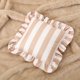 thumbnail image 5 of Cojín decorativo de terciopelo a rayas con volantes y tacto suave – Funda de cojín decorativa para sofá, sillón, dormitorio y sala de estar | Accesorio para el hogar resistente a las arrugas, 5 of 6