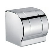 Whoamigo Stainless Steel Tissue Roll Dispenser Toilet Paper Holder Home Wall Hanging Toilet Tissue Box with Tray on the Top