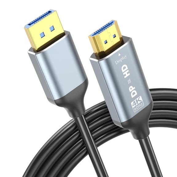 DisplayPort to HDMI Adapter, 4K@60Hz DP to HDMI Adapter Compatible with HP, ThinkPad, AMD, NVIDIA, Desktop for Monitor, HDTV, Projector, Desktop, Laptop,GPU, AMD, NVIDIA, More