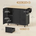 thumbnail image 2 of HOMCOM Kitchen Island w/ Drop Leaf, Rolling Kitchen Cart w/ Storage, Black, 2 of 4
