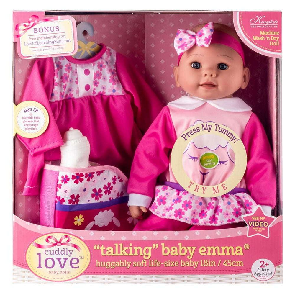 Talking Baby Emma 18" Soft Cuddly Doll Fashion Playset Lamb Walmart