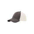 thumbnail image 1 of 6 Panel Structured Brushed Cotton Fitted Mesh Back Cap, Charcoal/White, 1 of 1