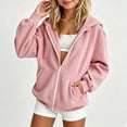 thumbnail image 2 of SNKSDGM Girls 3-15Y Solid Ribbed Full Zip Up Hoodie Jacket, Long Sleeve Loose Sweatshirt Cardigan With Side Pockets Kids Casual Fashion Outerwear Pink 11-13 Years, 2 of 4