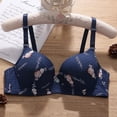 thumbnail image 2 of SMihono Bras Women Comfortable Wire Free Push Up Bra Full Support Lift Bras Sagging Breasts Full Figure Bralette Everyday Dark Blue 40, 2 of 3