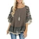 thumbnail image 1 of Txlixc Blusa de Media Manga para Mujer, Blusa de Cuello Redondo con Estampado Floral de Leopardo, Tops Sueltos, Camisa de Estilo Simple Informal Txlixc Estilo de ocio, 1 of 6