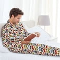 thumbnail image 6 of Picia Transport Pattern Men’s Long-Sleeve Sleepwear Set - Soft 2-Piece Loungewear with Pockets, Comfy PJs for Relaxing Nights-XX-Large, 6 of 7