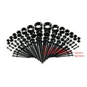 Yoursfs 50-Piece Ear Gauge Stretch Kit Acrylic Tapers and Plugs Silicone Tunnels Ear Gauges Body Piercing Jewelry