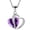 Purple, variant on Women Stainless Steel Heart Crystal Rhinestone Silver Pendant Necklace