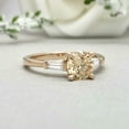 thumbnail image 2 of HeartsAndYou 1.5ct Round Cut Champagne Moissanite Trilogy Engagement Ring for Women 18k Yellow Gold Over Silver, 2 of 8
