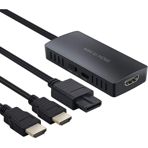 CAMWAY Adaptateur Convertisseur N64 vers HDMI, Câble HD Link pour Nintendo 64, Plug and Play, Prise en Charge 1080P/720P