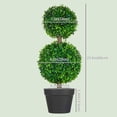 thumbnail image 3 of HOMCOM Artificial Boxwood Topiary Tree Set of 2, Faux Boxwood Topiary Trees, 3 of 10