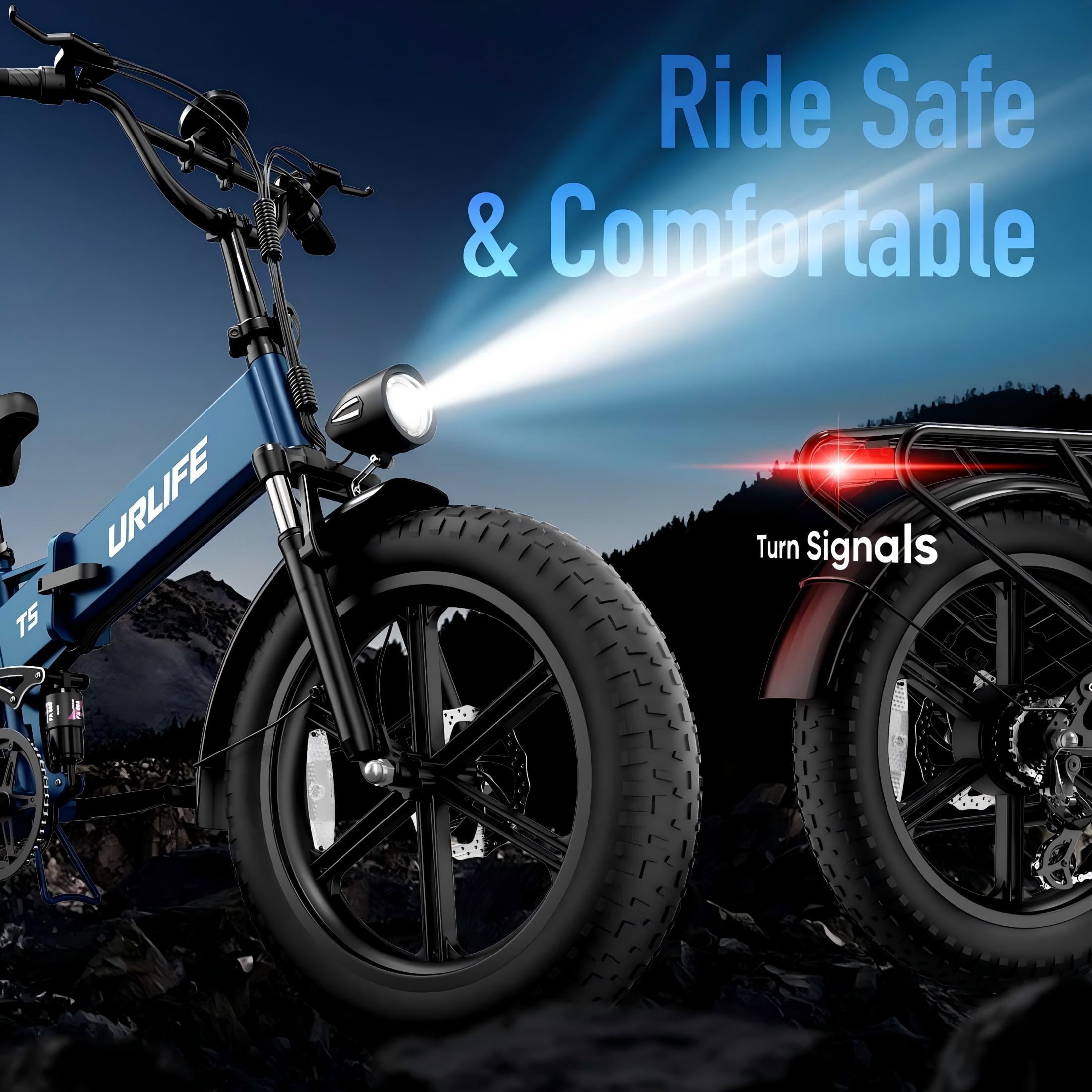 URLIFE 20"*4.0 Fat Tire Electric Bike for Adults,1500W Ebike, 48V Removable Battery, 80-Mile, 7-Speed & Full Suspension Mountain bike,UL2849-Black