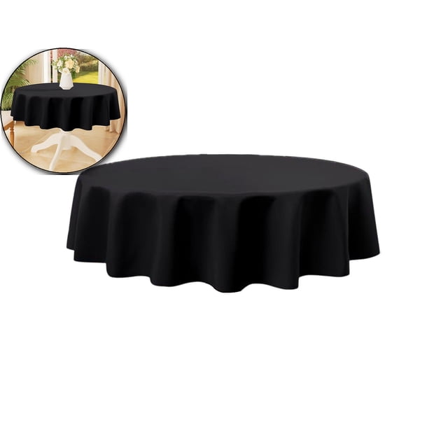 Round Table Cloth, Waterproof Anti-Scratch Polyester Tablecloth, Decorative Washable Fabric Table Cover for Dining, Buffet, Parties and Outdoor, 59.8"