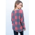 thumbnail image 2 of White Birch Womens Dolman Sleeve Buffalo Plaid Knit Top (3X, Red), 2 of 2
