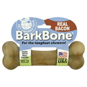 Pet Qwerks BarkBone Dog Bone Chew Toy, Bacon Flavor, Large