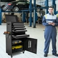 thumbnail image 5 of HPDMC 5-Drawer Rolling Tool Chest, High Capacity, Adjustable Shelf, Lockable Drawers, Detachable 2 in 1 Mechanic Tool Box Storage Cabinet with Wheels for Garage Workshop Warehouse Repair Shop, 5 of 8