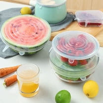 Dianli 3-Pack Silicone Food Storage Lids, Reusable Fresh-Keeping Covers, Food Grade, Airtight Seal, Dishwasher Safe, Multiple Sizes for Bowls & Cups, Transparent, 11.5/8.5/6cm Birthday Gift