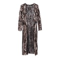 thumbnail image 1 of Cárdigan Club con lentejuelas, manga larga, elegante, largo, vestido casual, negro, 123 cm, 1 of 9