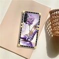 thumbnail image 7 of FKBRCL4U Compatible with Samsung Galaxy A25 Case, High Heeled Purple Diamond Rose Luxury Golden Decoration for Girl Women Soft TPU Shockproof Protective Hard PC Back, 7 of 7
