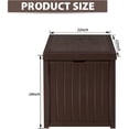 thumbnail image 4 of SOLAURA 51 Gallon Outdoor Deck Box Patio Resin Storage Box with Lockable Lid, Brown, 4 of 7